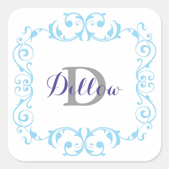 Blue Monogram Stickers (Front)