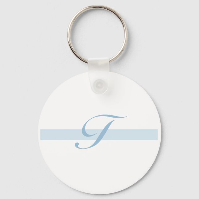 Blue Monogram T Keychain (Front)