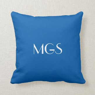 Blue Monogram Throw Pillow