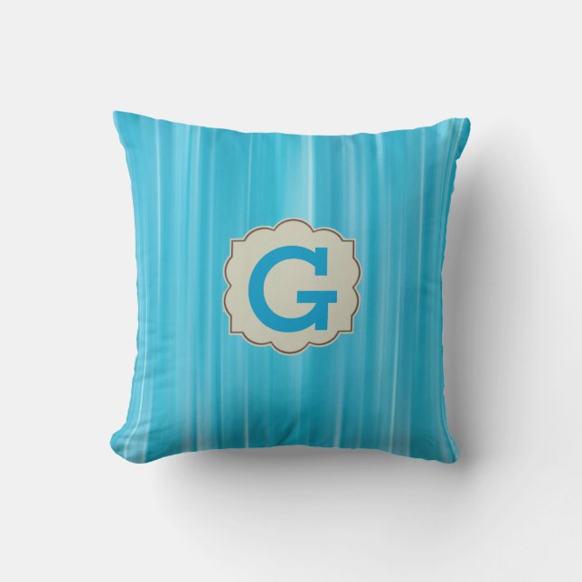 Blue Monogram Throw Pillow Template (Front)