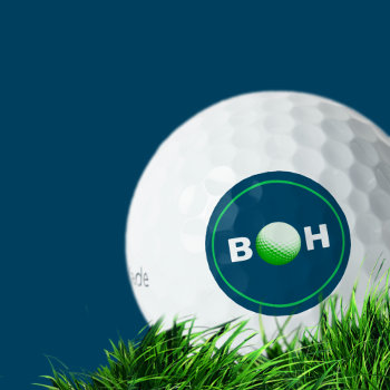 Blue Monogram To Identify Golfer's Golf Balls by mixedworld at Zazzle