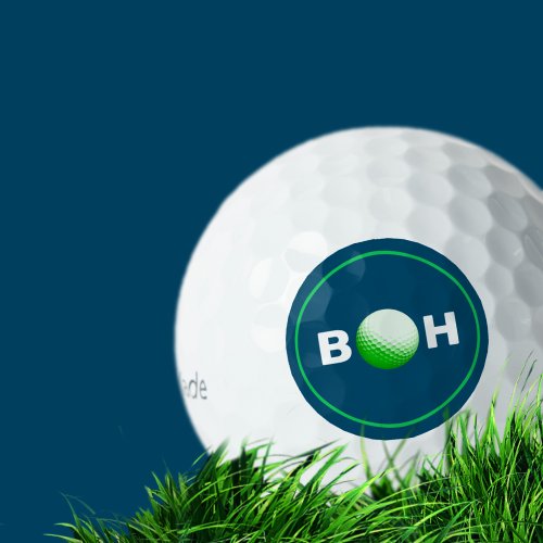 Blue Monogram to Identify Golfers Golf Balls