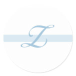 Blue Monogram Z Classic Round Sticker