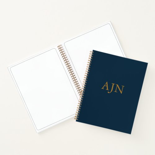 Blue Monogrammed Art Sketchbook Notebook Gift