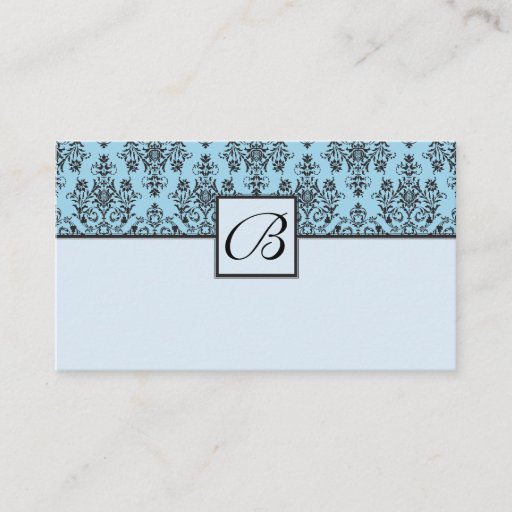 Customizable Blue Damask Wedding Gift Registry Cards Business Card