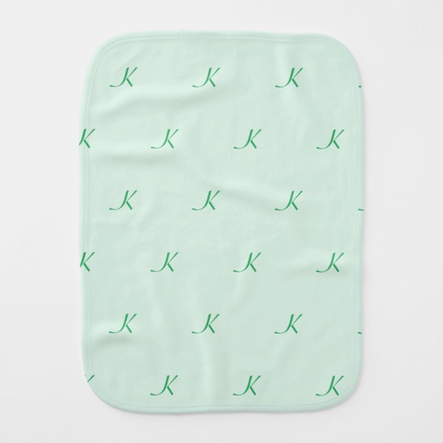 Blue Monogrammed Pattern  Baby Burp Cloth (Front)