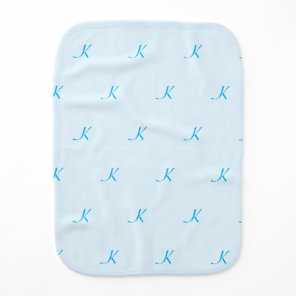 Blue Monogrammed Pattern  Baby Burp Cloth