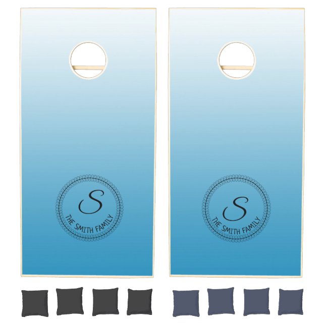 Blue Monogrammed Personalized Corn Hole Game (Set)