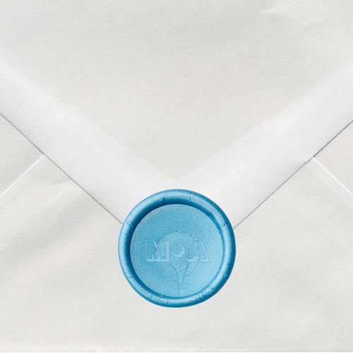 Blue monograms wedding wax seal stamp
