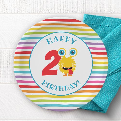 Blue Monster Birthday Party  Paper Plates