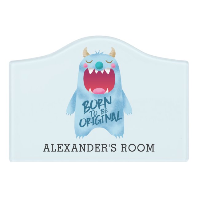 Blue Monster Boys | Add Your Name Door Sign (Small Crest Front)