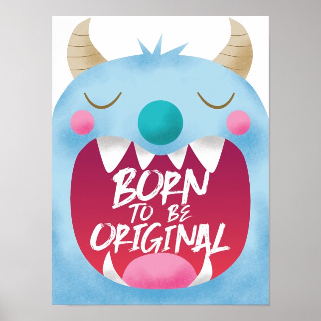 Blue Monster Boys Room Poster (Front)