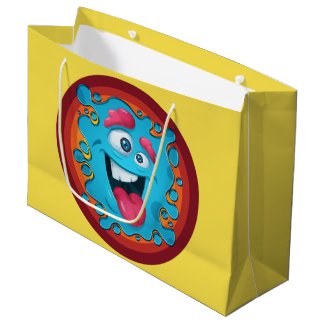 Blue Monster Face Splat Large Gift Bag