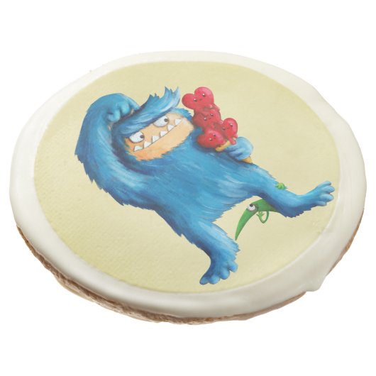 Blue Monster Ice Cream Sugar Cookie (Angled)