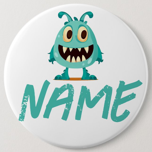 Blue/monster/kid/halloween  button (Front)