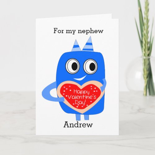 Blue Monster Nephew Valentine Card