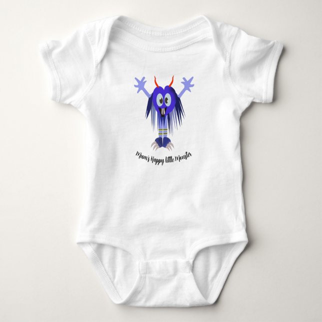 Blue Monster T-Shirt Baby Bodysuit (Front)