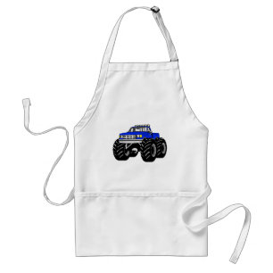 BLUE MONSTER TRUCK ADULT APRON