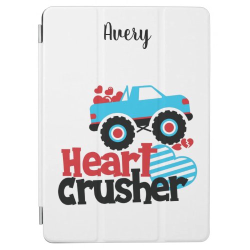 Blue Monster Truck Heart Crusher Valentine iPad Air Cover