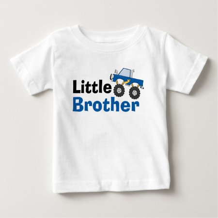 Blue Monster Truck Little Brother Baby T-shirt