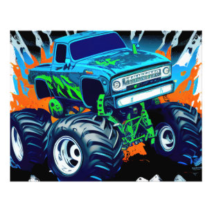 Blue Monster Truck Photo Print