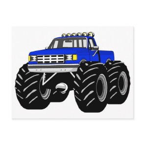 BLUE MONSTER TRUCK POSTCARD