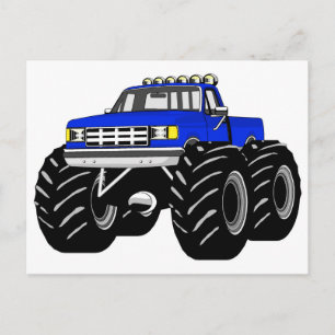 BLUE MONSTER TRUCK POSTCARD