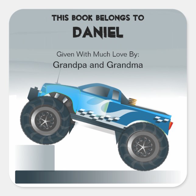 Blue Monster Truck Sticker (Front)