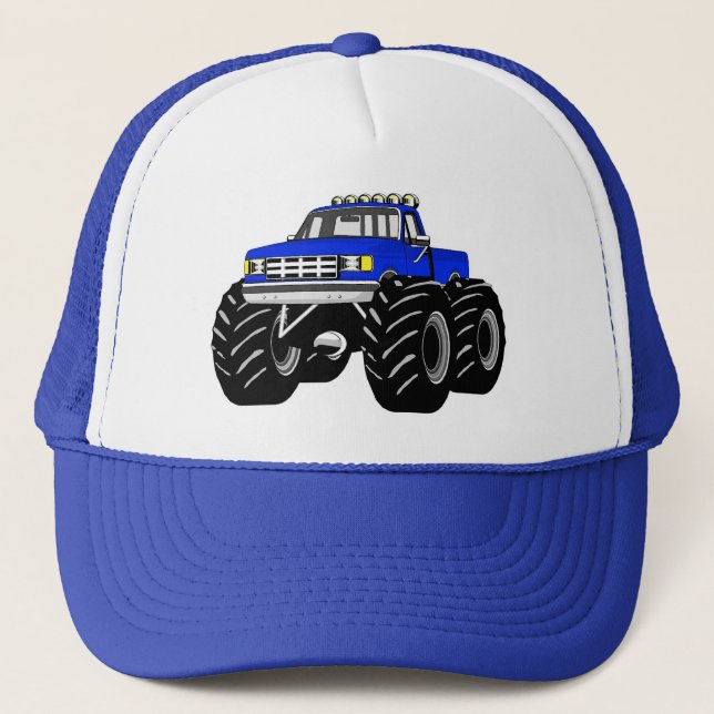 BLUE MONSTER TRUCK TRUCKER HAT (Front)