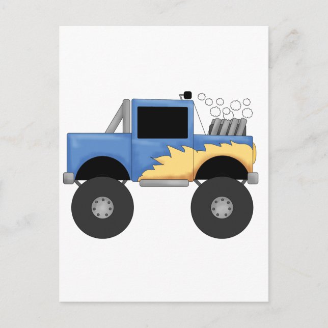 Blue Monster Truck Tshirts and Gifts Postcard (Front)