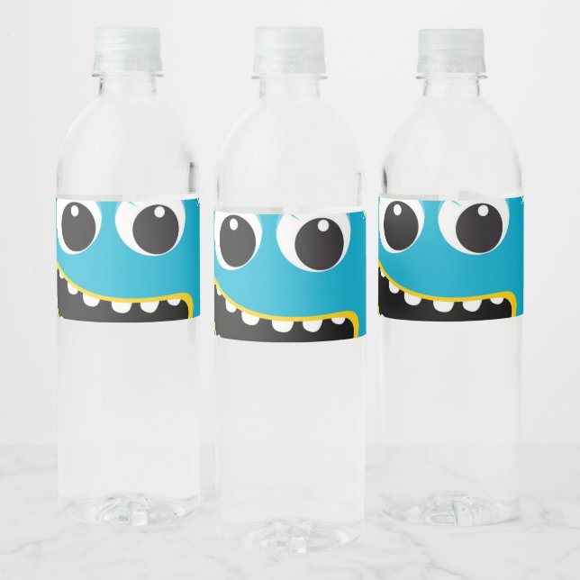 Blue Monster Water Bottle Labels (Bottles)