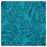 Blue monstera leaves. fabric