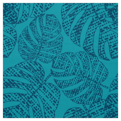 Blue monstera leaves. fabric