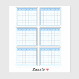 Blue Monthly Calendar Sticker