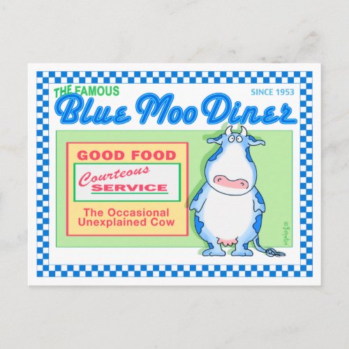BLUE MOO DINER by Boynton Postcard