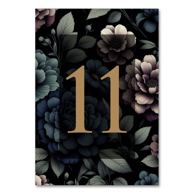 Blue Moody Floral Table 11 Number (Front)