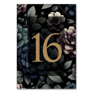 Blue Moody Floral Table 16 Number