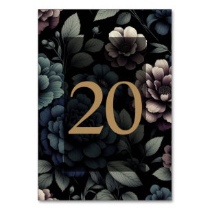 Blue Moody Floral Table 20 Number