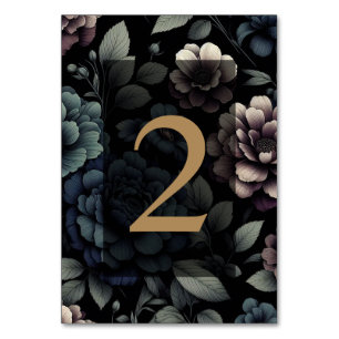 Blue Moody Floral Table 2 Number