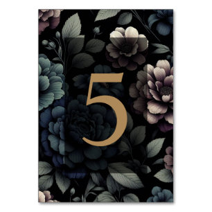 Blue Moody Floral Table 5 Number