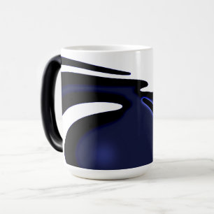 Blue Moon: Abstract Blue, White & Black Color Morph Mug