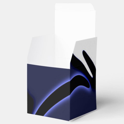 Blue Moon Abstract Blue White  Black Favor Boxes