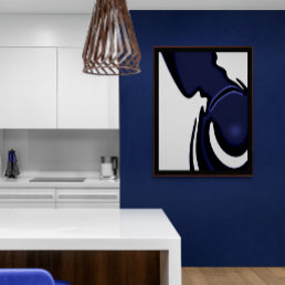 Blue Moon: Abstract Blue, White &amp; Black Gallery Wrap