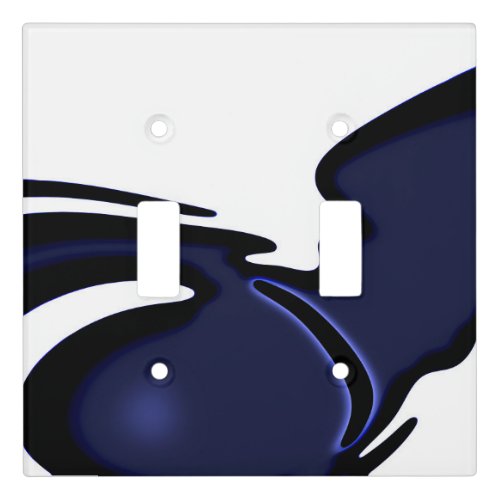 Blue Moon Abstract Blue White  Black Light Switch Cover