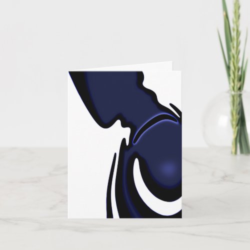 Blue Moon Abstract Blue White  Black Note Card