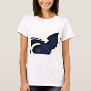 Blue Moon: Abstract Blue, White & Black T-Shirt