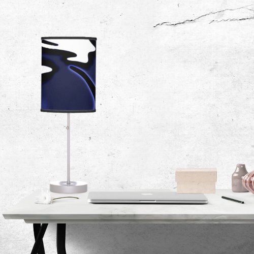 Blue Moon Abstract Blue White  Black Table Lamp