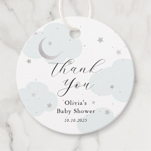 Blue Moon and Silver Stars Favor Tags