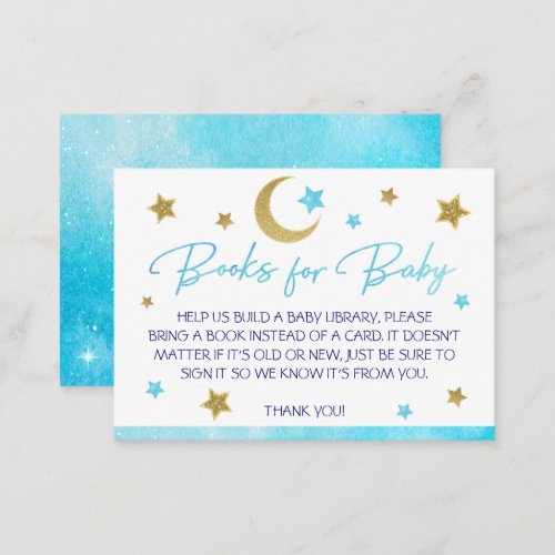 Blue Moon and Stars Baby Boy Books For Baby Card