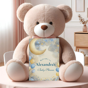 Blue Moon and Stars Baby Shower Foam Board